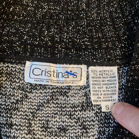 Cristina’s black and white with silver pattern sweater - Picture 2 of 3